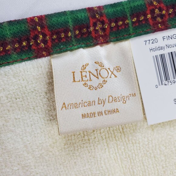 Lenox Christmas Holiday Nouveau Hand and Fingertip Towels Set Of 3 - Picture 6 of 10